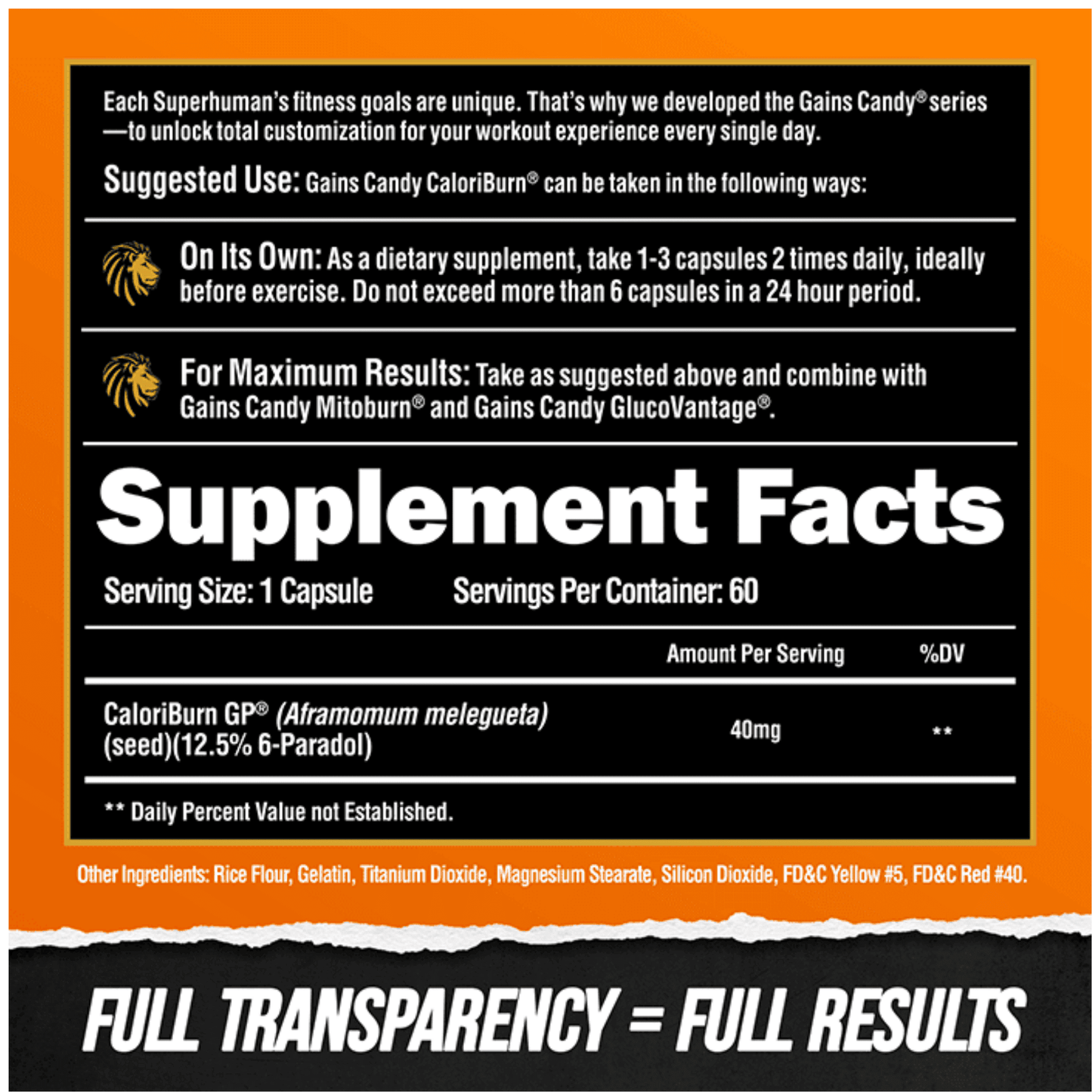 Gains Candy Caloriburn