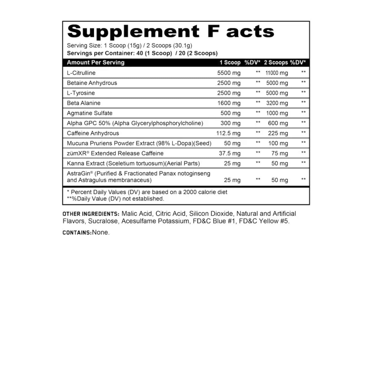 Panda x V1 - Pandamus Pre-Workout (Mid Stim)