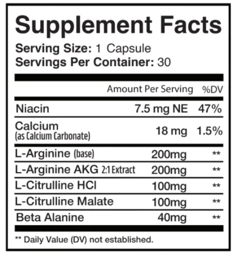 MindHoney 60 Pro Supplement Fact